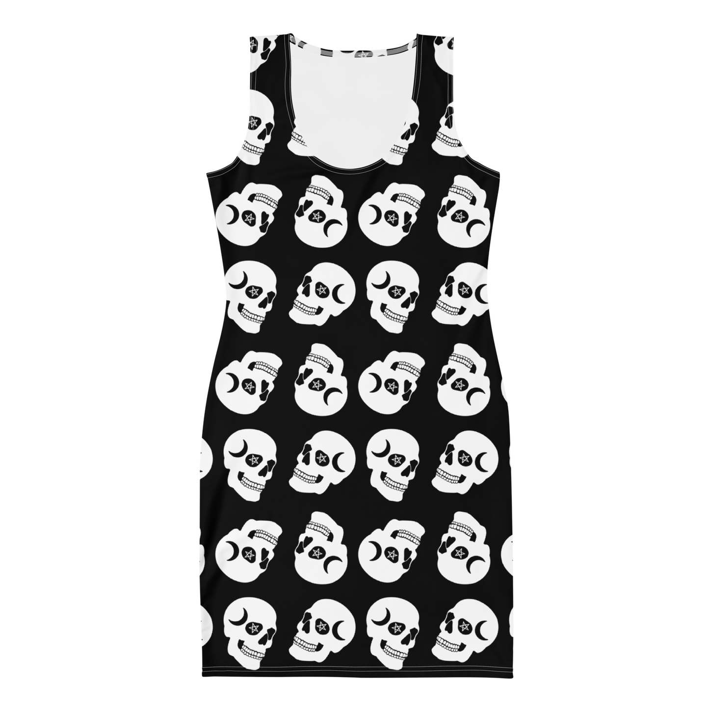 Skully - Black & White Fitted Dress
